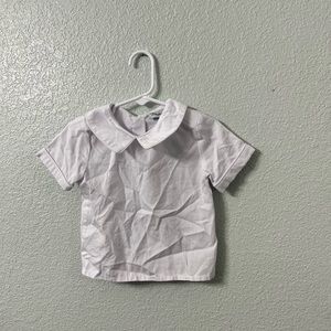 Smocking bird Peter Pan collar short sleeve shirt